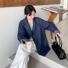 高级小众韩系chic牛仔风衣外套女春秋2025年超火好看气质短款夹克，女装风衣，浙宝276（原081）
