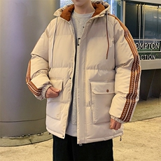 港风潮牌新款织带连帽棉服潮流保暖棉衣M086-P95控139，男装棉衣，星座717