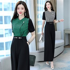 2023夏装新品阔腿连体裤韩版时尚修身气质，女装套装/套裙，依路服饰