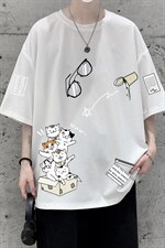 HT73115-P22华夫格t恤男短袖男大码五分袖大皂风，男装T恤，电商A040