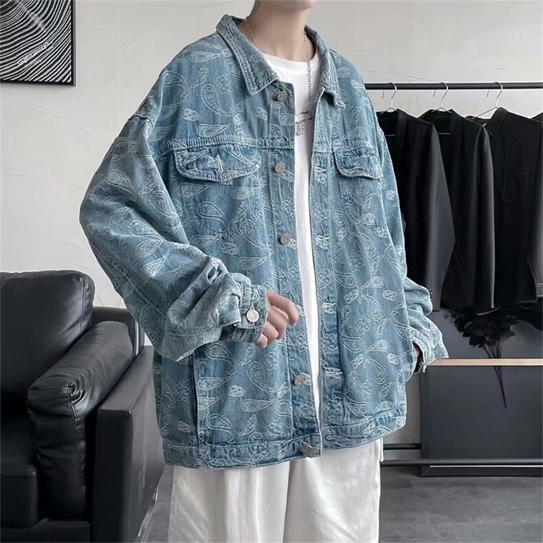 腰果花外套港风百搭ins宽松牛仔夹克秋季潮流工装上衣 W1223-P56图片
