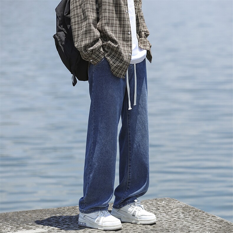 水洗直筒修身微喇牛仔裤三色高弹力高品质有大货-有加绒G136，男装牛仔裤，星座910