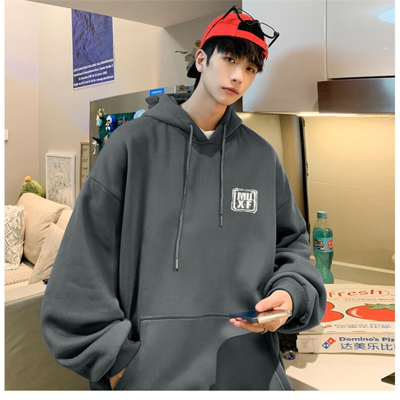 抖音供货、重磅360克现货加绒印花连帽卫衣HD019-1-LMWY4496-P40,男装卫衣,电商019-1