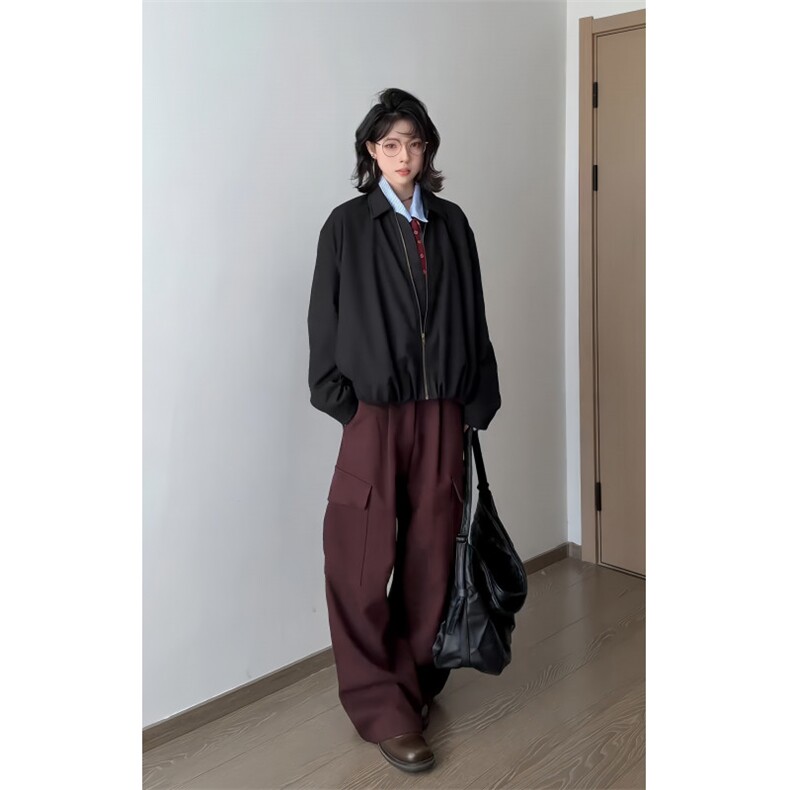 WT805CC-特P75基础简约立体剪裁定位褶皱短款夹克外套男女,男装夹克,星座1007（原301D）