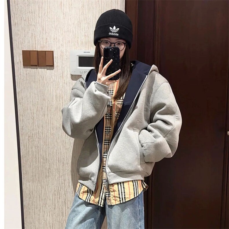 抖音得物高品质二开25秋冬美式重磅宽松结构双面连帽卫衣外套W68,男装卫衣,电商A486