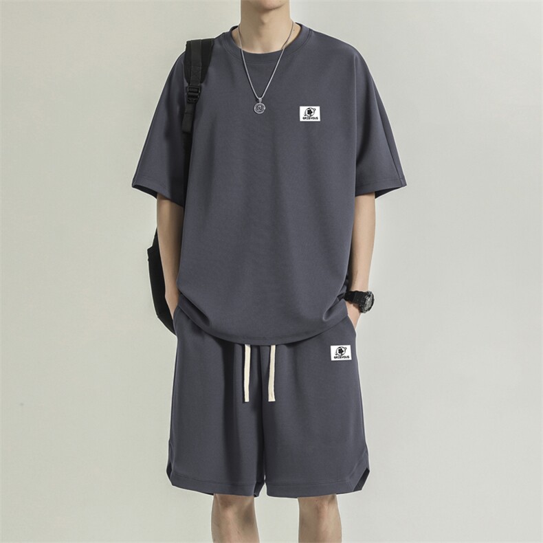 夏季冰丝宽松百搭短袖短裤潮牌两件套TZ16-特批70,男装牛仔裤,星座718