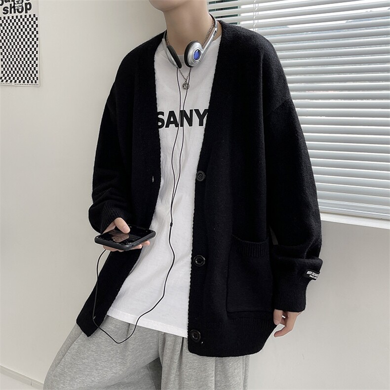 开衫外套男潮ins日系慵懒风毛衣针织衫夹克潮流春秋季M226-P43,男装针织衫/毛衣,星座512-4