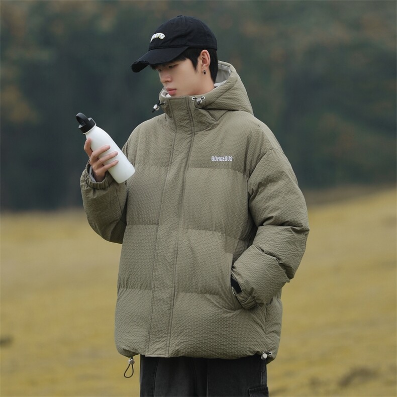 山系风连帽羽绒棉服冬季日系玉米格加厚棉袄外套A436-8879-P105,男装棉衣,电商A436
