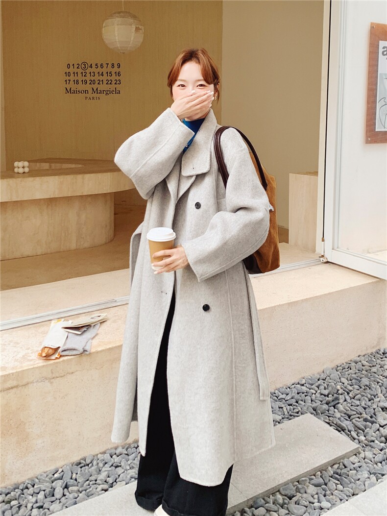 中长款双面羊绒大衣女毛呢外套,女装毛呢外套,2C179