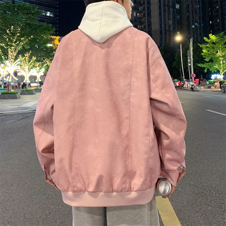 美式水洗PU皮外套男款春秋潮牌宽松飞行员皮衣夹克JK206-P85,男装夹克,星座308B-2