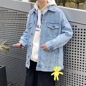 男秋冬新款牛仔夹克外套卡通印花JK004P70图片