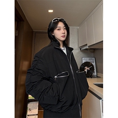 港风美式复古拉链拼接设计感立领夹克棉服XZ213-MF01-P148控168，男装夹克，星座213