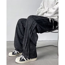 港风秋款男休闲裤扎染裤百褶皱宽松长裤H055P45，男装休闲裤，星座1013-1