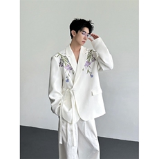 26春夏新中式男士设计感千牛夕颜花重工刺绣西装xz193-p138，男装西服套装，电商B288