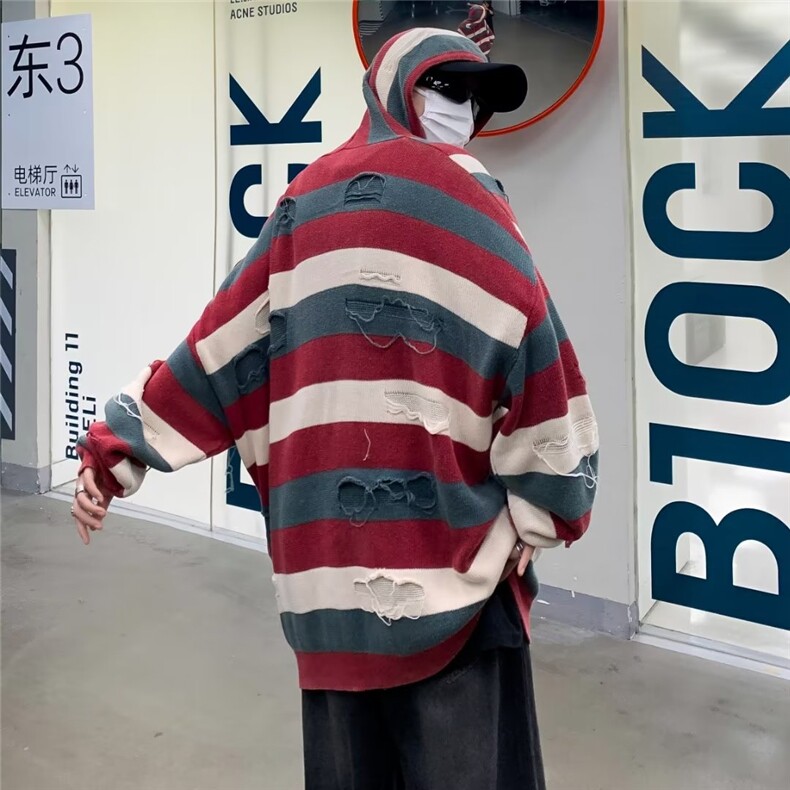 美式复古宽松百搭针织衫男秋季高街潮牌打底衫MY615-P53,男装针织衫/毛衣,星座308B-1