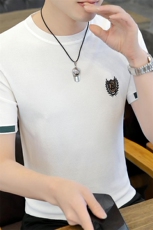 直播7360-P55欧洲站潮牌圆领短袖T恤男装青年黑白色体恤，男装T恤，电商D310B