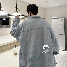 牛仔夹克男大码牛仔外套男茄克NJ77187-P60加绒款-P75，男装夹克，电商A040