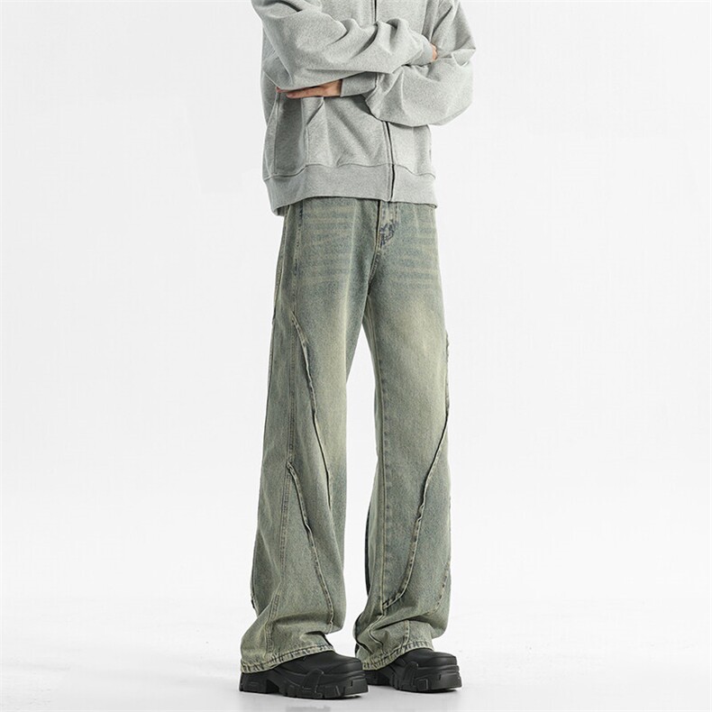 现货春季新款潮流复古黄泥色美式牛仔裤S-3XL914-4-2121P71,男装牛仔裤,星座914-4