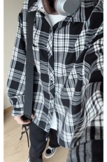 秋季新款格子衬衣男女宽松休闲百搭上衣C2167-特P32/CJ9735-特P40，男装衬衫，电商A007