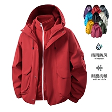 三合一直播品质2025秋季软壳户外休闲夹克冲锋衣外套2388A-95，男装夹克，星座1402-1