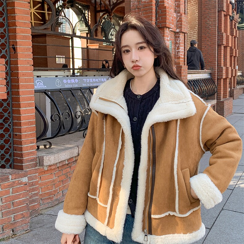 新款加厚保暖皮草外套女冬季显瘦宽松大衣,女装皮草,鑫慧