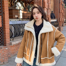 新款加厚保暖皮草外套女冬季显瘦宽松大衣，女装皮草，鑫慧