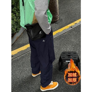 硬壳冲锋裤男秋冬季加绒机能工装裤户外微锥登山裤子 KB4554图片