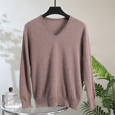 男士山羊绒衫薄款内搭纯色打底毛衣秋冬宽松套头针织衫，男装羊绒套衫，绒美人羊绒