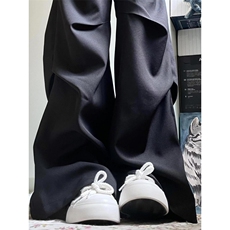 【网图】纯黑色褶皱工装裤男夏季薄款美式cleanfit裤子KZ53WW-P55，男装工装外套，星座1007（原301D）