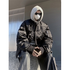 706-1-LYM005-P145现货非揭阳货冬季美式高街痞帅设计感棉服，男装棉衣，星座706-1
