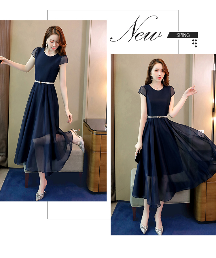 Abito attillato tinta unita in stile fata estate 2024 con cintura in vita_voghion.com