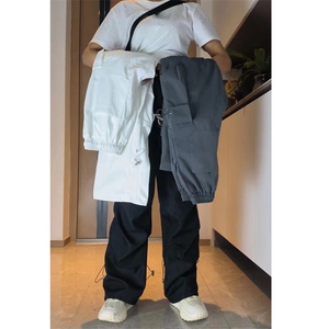 抖音直播春夏款男女工装裤大口袋中性风抽绳冲锋长裤A07 P45图片