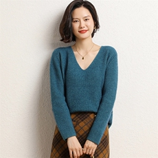 2025年秋季新款百搭女士七针V领元宝针，女装羊绒衫，尚达羊绒