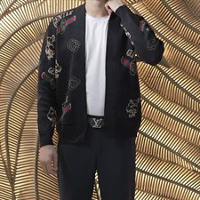 秋冬季新款男士时尚开衫上衣韩版潮流外套，男装针织衫/毛衣，星座306A