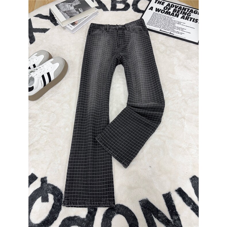 B221美式ins高街暗黑提花修身微喇牛仔裤LK26631-特P45控78,男装牛仔裤,电商B221