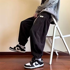 裤子男秋季加绒加厚宽松潮牌ins束脚卫裤男款运动休闲长裤秋冬款，男装休闲裤，星座1210-1