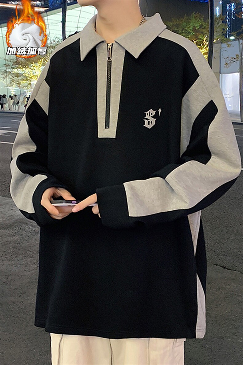 2024HT23018加绒外景大码翻领印花长袖T恤M-5XHT23832-P60,男装T恤,电商A022