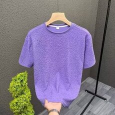 夏季设计感小众泡泡短袖T恤男宽松休闲华夫格体恤上衣服薄，男装T恤，星座1013