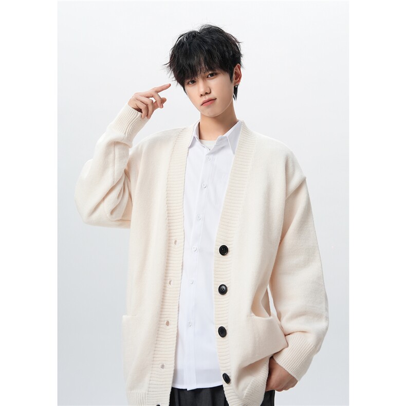 8XL-M大码V领开衫毛衣外套男日系复古宽松慵懒风针织衫KS002p55,男装针织衫/毛衣,电商B312