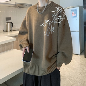 半高领毛衣男大码胖子针织衫毛线衣 M18393-P45 加绒款-P65图片