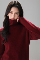 2025年秋季时尚百搭条纹简约休闲堆堆领，女装羊毛衫，美轩羊绒