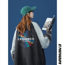 ！春季新品百搭印花拼接撞色宽松夹克棒球外套G411P65控88，男装夹克，A247A