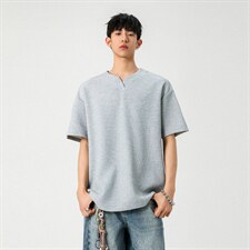 主推特批250克男装夏季新款大码宽松短袖T恤夏装V领打底衫S399P20，男装T恤，电商A233-1