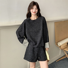 【现货】小香风袖口拼条纹套装088-7702P145K198，女装套装/套裙，2C088