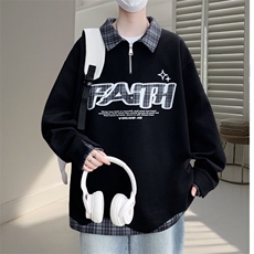春秋圆领卫衣男学生长袖打底衫青少年百搭宽松上衣LH9103-P60，男装T恤，星座1105-3