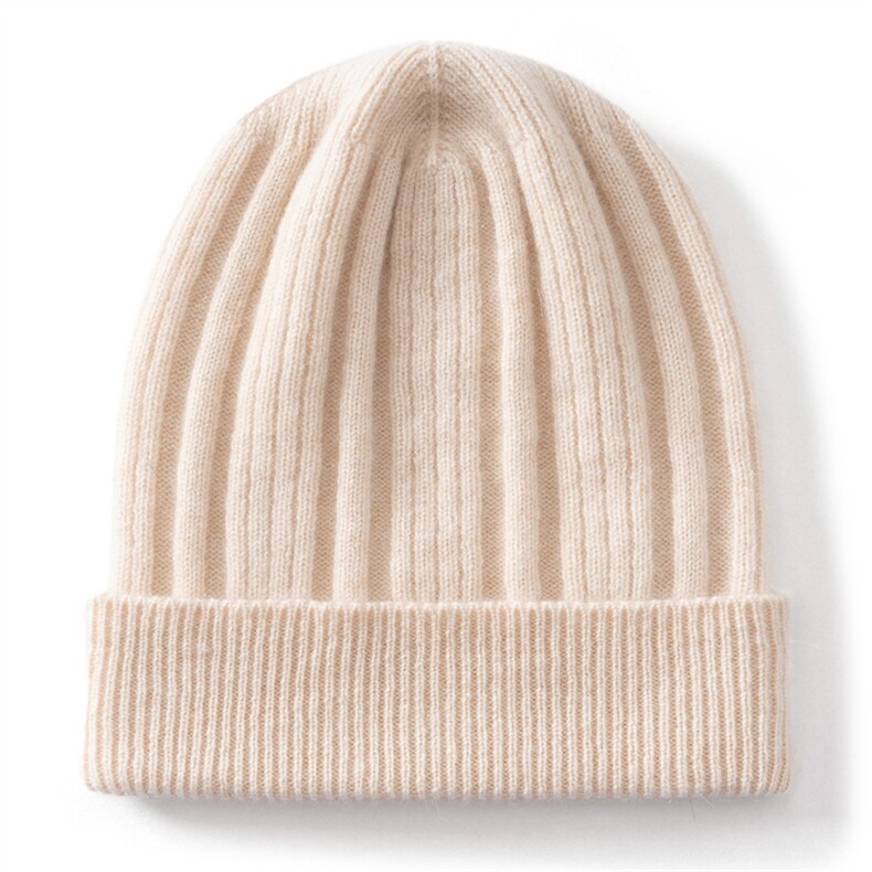 2025年春季新款抽条卷边针织羊绒帽时尚休闲通勤百搭，帽子，思琳羊绒