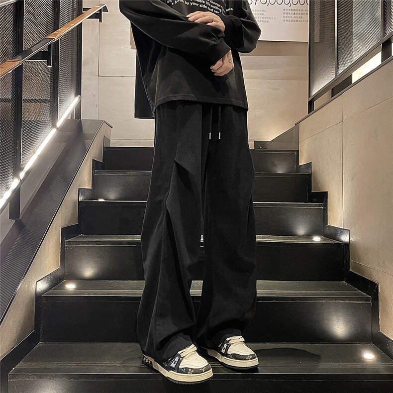 2024新款灯芯绒宽松直筒休闲裤潮流男青少年秋冬现货 K8215-P34图片