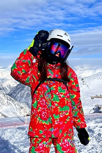 24冬潮东北大花袄民族风单板防水滑雪服男加绒加厚外套HF37-P175图片