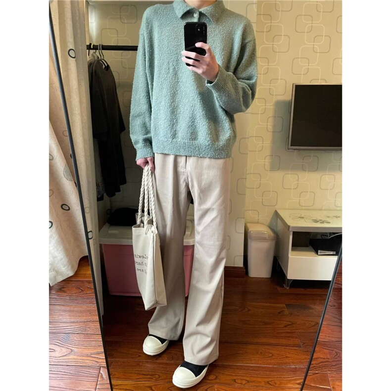 欧美小众高级感毛衣男宽松氛围感圆领套头针织衫情侣上衣,男装针织衫/毛衣,星座506A