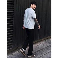 夏季美式cleanfit立褶微喇西裤男直筒垂坠感冰丝休闲裤K312-P35，男装西裤，星座1004-3
